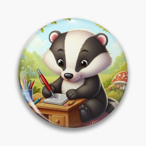 Item preview, Honey Badger Writer – Cozy Nature Emblem designed and sold by Dogandesighn.