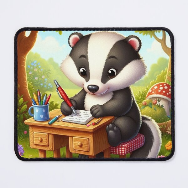 Item preview, Honey Badger Writer – Cozy Nature Emblem designed and sold by Dogandesighn.
