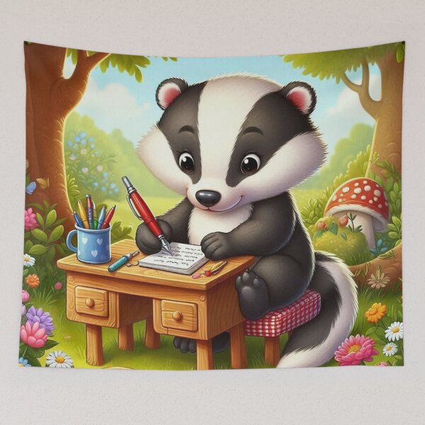 Item preview, Honey Badger Writer – Cozy Nature Emblem designed and sold by Dogandesighn.