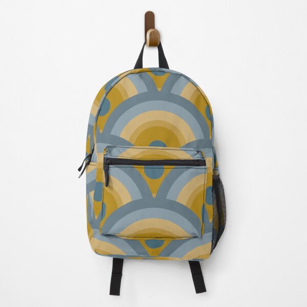Item preview, Retro Geometric Gradient Pattern  -  Mustard Gold and Dusty Blue designed and sold by JMgraphic.