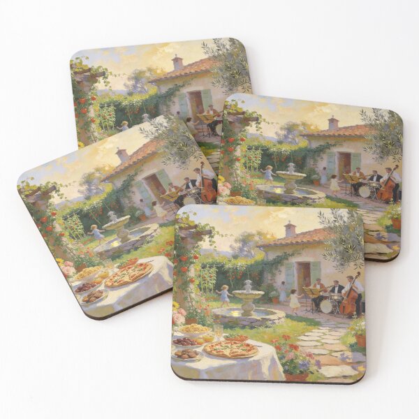 Item preview, Colorful Garden Celebration Scene, Impressionist Outdoor Party Wall Decor designed and sold by BlareBlare.