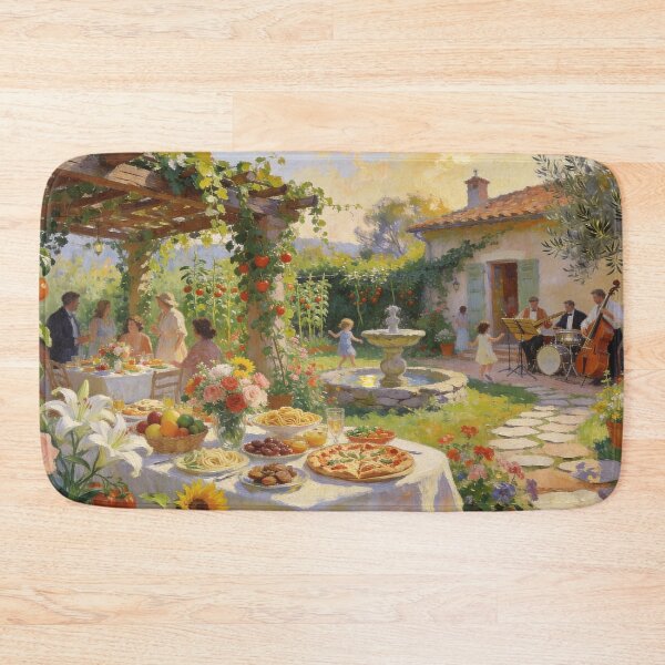 Item preview, Colorful Garden Celebration Scene, Impressionist Outdoor Party Wall Decor designed and sold by BlareBlare.