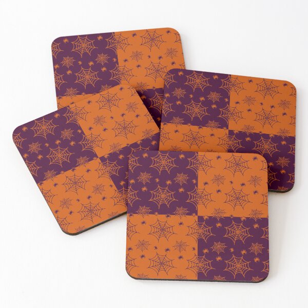 Item preview, Amethyst and orange interchange web pattern designed and sold by serenebookworm.