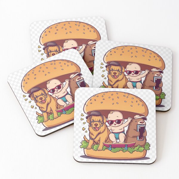 Item preview, Burger Skate Baby & Funny Food Crew – Absurd Cartoon T-Shirt Design designed and sold by Mitaudesign.