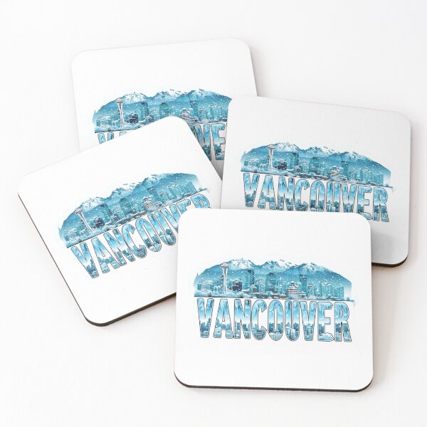 Item preview, Vancouver Snowbound Winter Skyline City Sticker designed and sold by Imaginarium of Chaos falcon88 .
