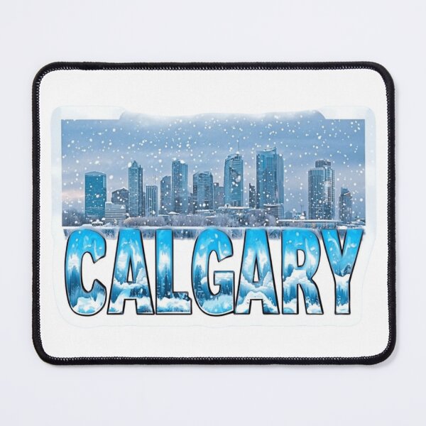 Item preview, Calgary Snowbound Winter Skyline Sticker designed and sold by Imaginarium of Chaos falcon88 .