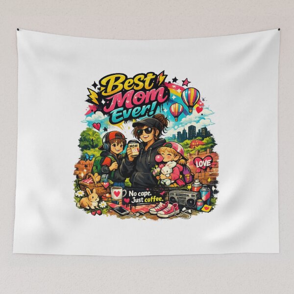 Item preview, Best Mom Ever! No Cape, Just Coffee designed and sold by Teacuppupdesign.