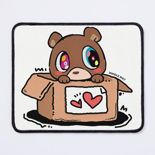 Item preview, Kanye West Dropout Bear in Box with Hearts Sticker | Cute Hip Hop Fan Art designed and sold by DOODLE RIOT.