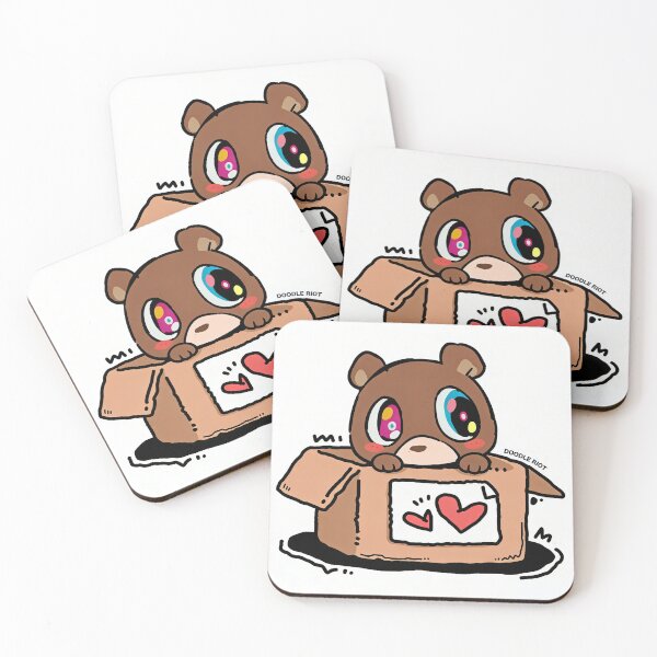 Item preview, Kanye West Dropout Bear in Box with Hearts Sticker | Cute Hip Hop Fan Art designed and sold by DOODLE RIOT.