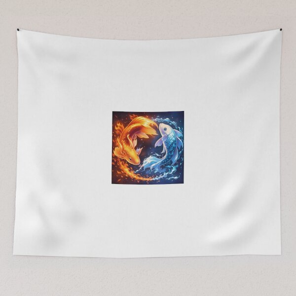 Item preview, Fire and Water Koi Fish – Yin Yang Elemental Art designed and sold by Anshugoyal.