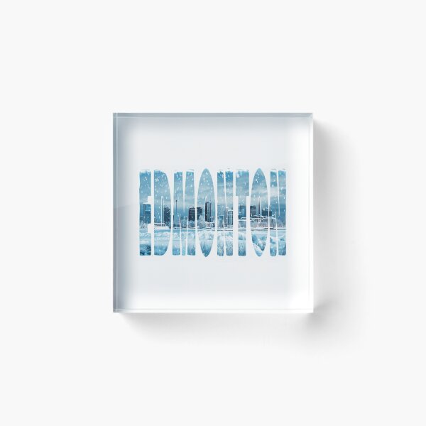 Item preview, Edmonton Snowbound Winter Skyline City Sticker designed and sold by Imaginarium of Chaos falcon88 .