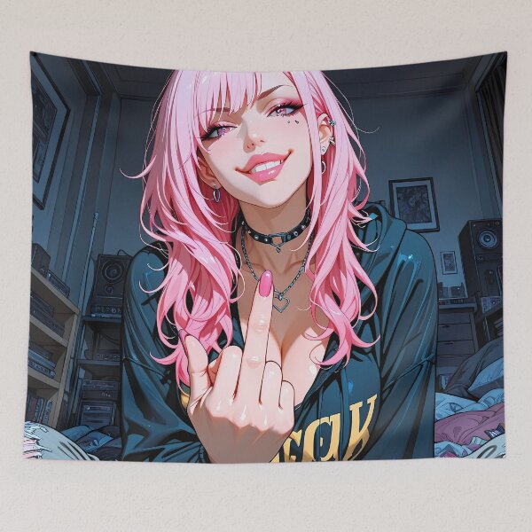 Item preview, RIPLEY: Gamer Girl Anime Pink Hair Gaming Setup designed and sold by BorgSpareParts.