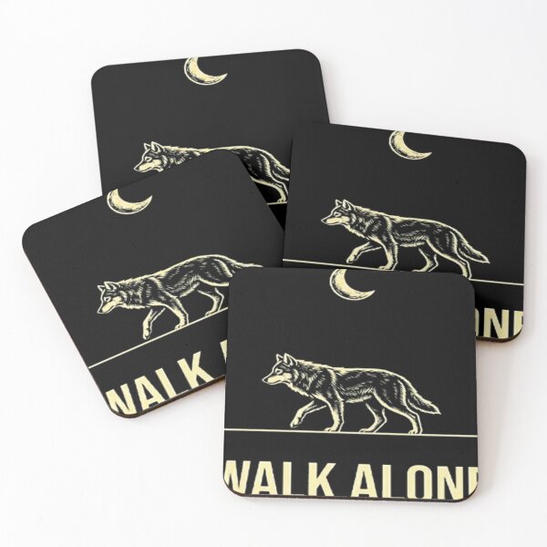 Item preview, Minimalist Wolf Walk Alone - Vintage Moon Line Art Graphic designed and sold by MT-Hub | Art for Every Soul.
