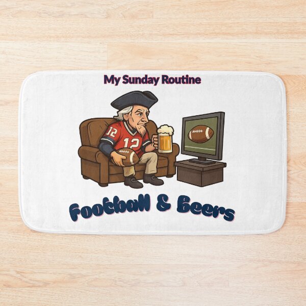 Item preview, New England Patriots Sunday Routine Football and Beers Game Day T-Shirt designed and sold by ThatFootball12.