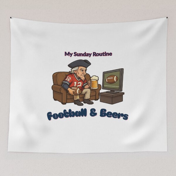 Item preview, New England Patriots Sunday Routine Football and Beers Game Day T-Shirt designed and sold by ThatFootball12.