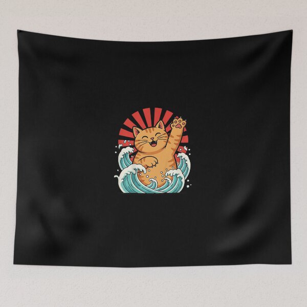 Item preview, Cute Kaiju Cat Japanese Art  designed and sold by Intomindfood.