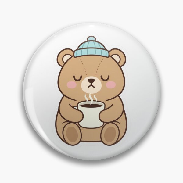 Item preview, Sleepy bear holding a warm coffee mug designed and sold by Tiny Step Creation.