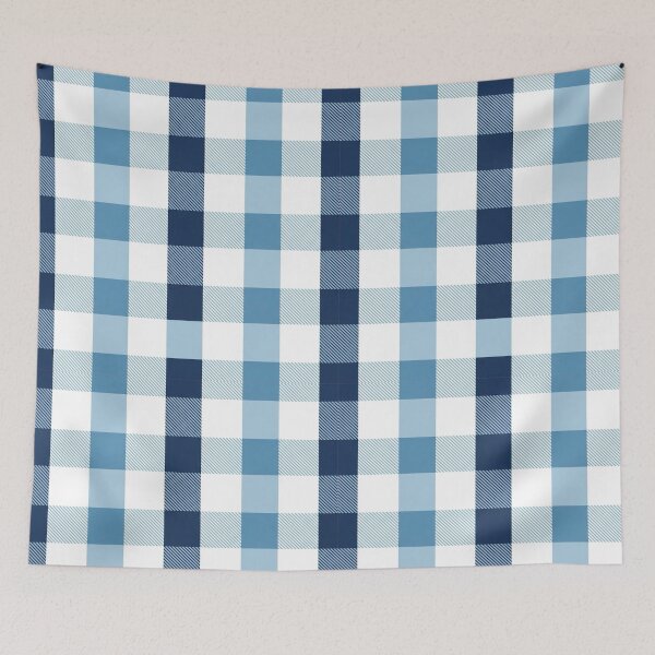 Item preview, Blue Gingham Plaid Seamless Pattern – Classic Checkered Cottagecore Farmhouse Picnic Fabric Design designed and sold by unique0703.