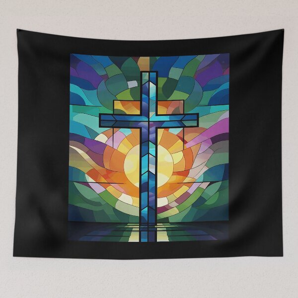 Item preview, Stained Glass Cross with Sunburst designed and sold by Daniel Abdelmaseih.