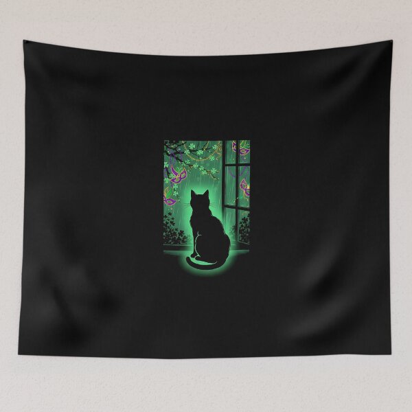 Item preview, Mardi Gras Japanese Cat – Midnight Carnival Zen designed and sold by Intomindfood.