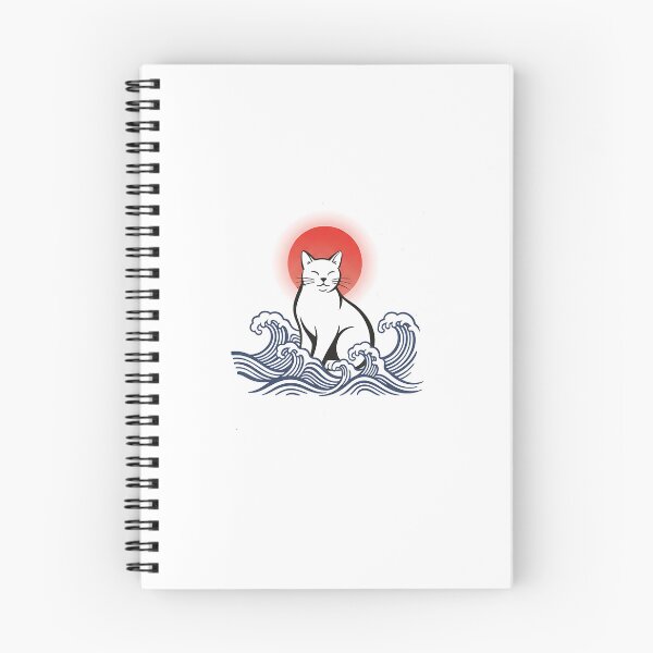 Item preview, Zen Wave Cat Japanese Minimal Art designed and sold by Intomindfood.