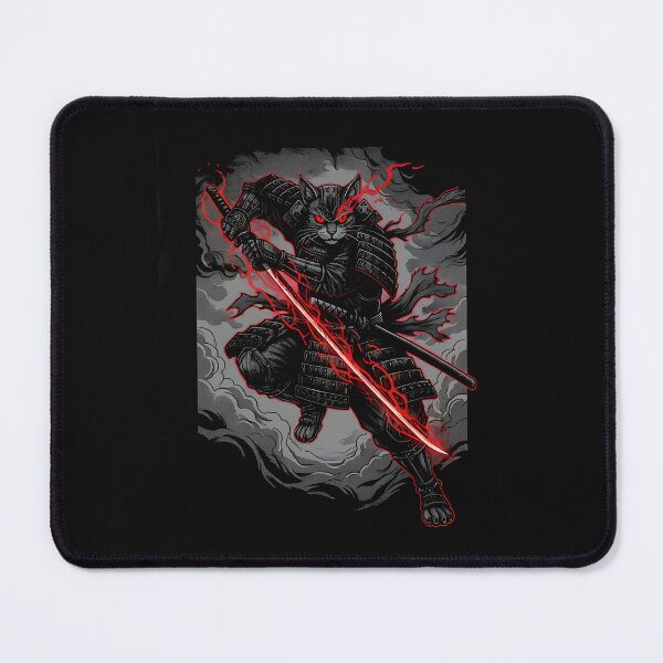 Item preview, Ukiyo Dark Samurai Cat Japanese designed and sold by Intomindfood.