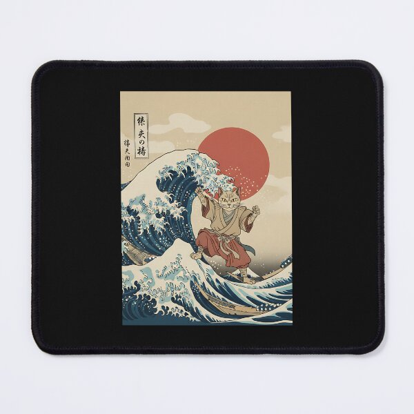 Item preview, Samurai Wave Cat Japanese Ukiyo-e designed and sold by Intomindfood.