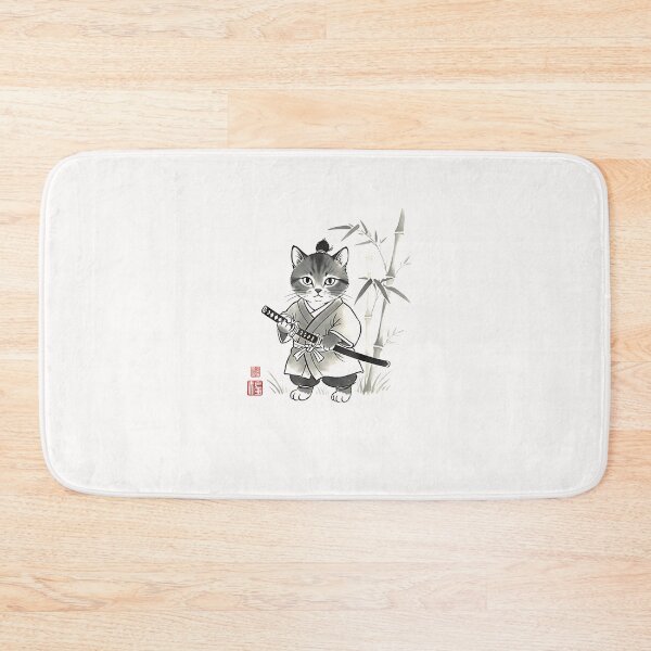 Item preview, Samurai Cat Japanese Sumi-e Art designed and sold by Intomindfood.