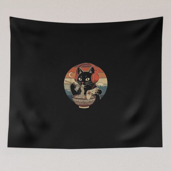 Item preview, Retro Gamer Cat Japanese Ramen designed and sold by Intomindfood.