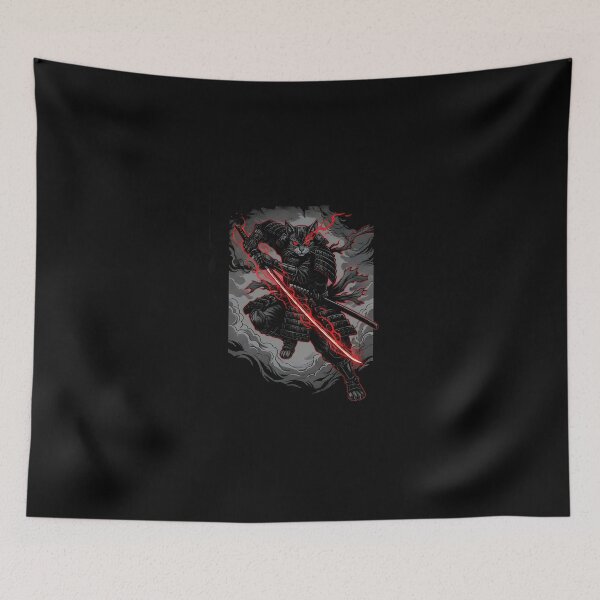 Item preview, Ukiyo Dark Samurai Cat Japanese designed and sold by Intomindfood.