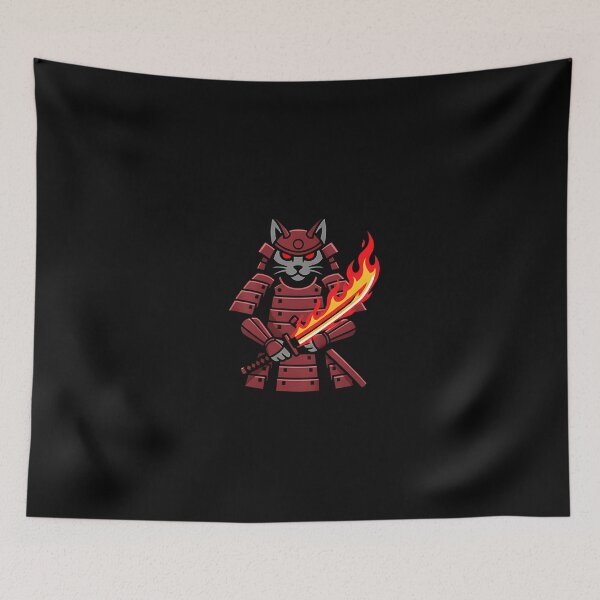 Item preview, Cute Samurai Cat – Dark Japan Style designed and sold by Intomindfood.