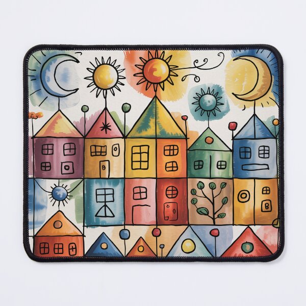 Item preview, Paul Klee Inspired Abstract Village – Bauhaus Geometric Celestial Art Print designed and sold by Tamas Das.