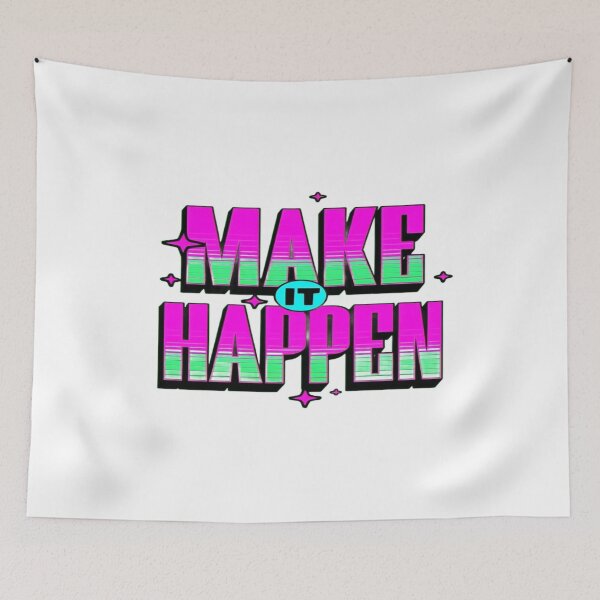 Item preview, Vibrant “Make It Happen” Motivational Graphic – Bold Inspiring Typography for Prints & Merch designed and sold by Bright Nest Studio.