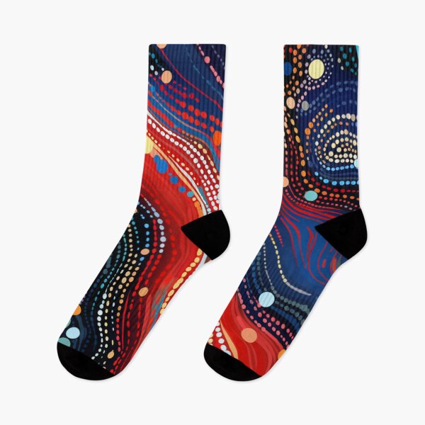 Item preview, Aboriginal Inspired Dot Art - With Lava Red-Hot Main Stream designed and sold by GrinGalore.