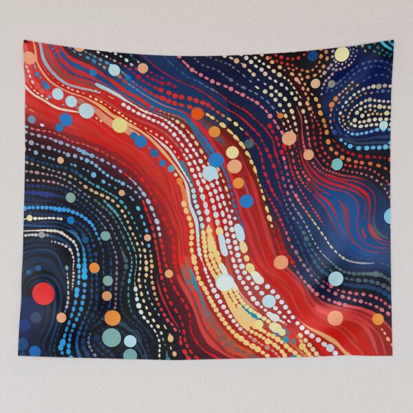 Item preview, Aboriginal Inspired Dot Art - With Lava Red-Hot Main Stream designed and sold by GrinGalore.