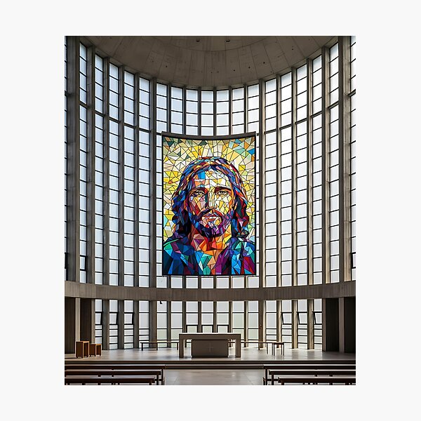 Item preview, Stained Glass Jesus in Modern Church designed and sold by Daniel Abdelmaseih.