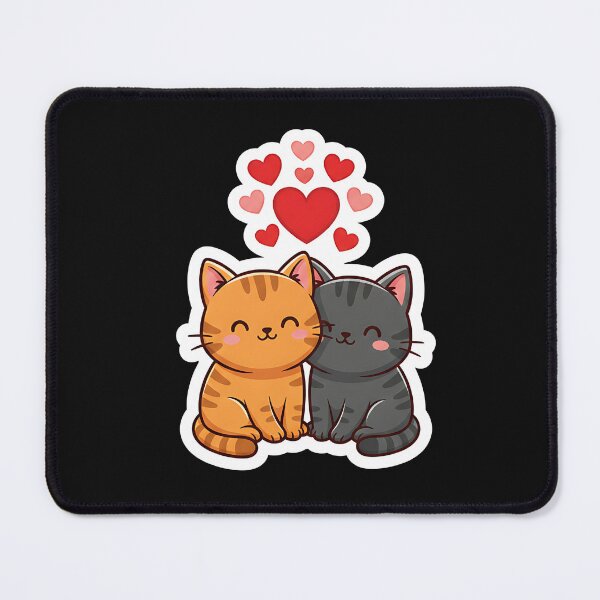 Item preview, Two Cats One Love – Cute Cat Pair designed and sold by Intomindfood.
