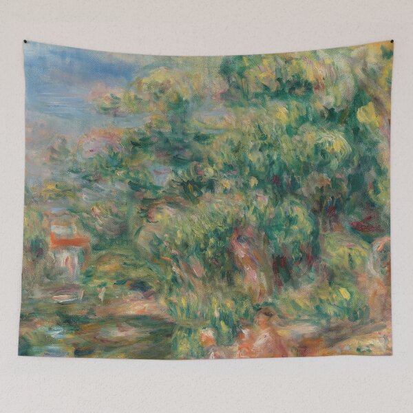 Item preview, Lavandieres Au Bord Du Loup by Pierre-Auguste Renoir: Impressionist Garden Poster designed and sold by artofuniverse.