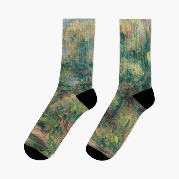 Item preview, Lavandieres Au Bord Du Loup by Pierre-Auguste Renoir: Impressionist Garden Poster designed and sold by artofuniverse.