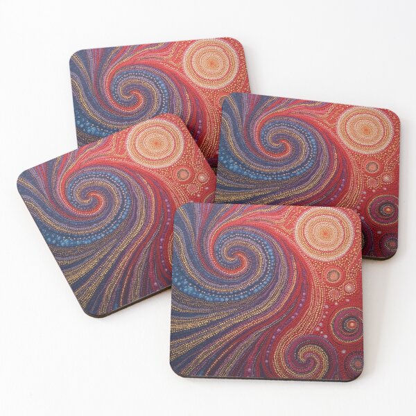 Item preview, Aboriginal Inspired Dot Art - Abstract Red-Hot designed and sold by GrinGalore.