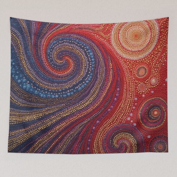 Item preview, Aboriginal Inspired Dot Art - Abstract Red-Hot designed and sold by GrinGalore.