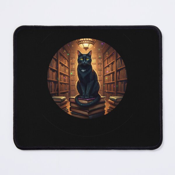 Item preview, Mardi Gras Black Cat Library Cozy Night  designed and sold by Intomindfood.
