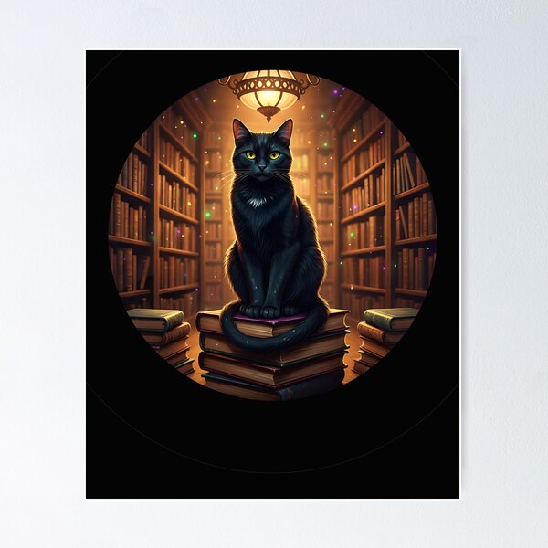 Item preview, Mardi Gras Black Cat Library Cozy Night  designed and sold by Intomindfood.
