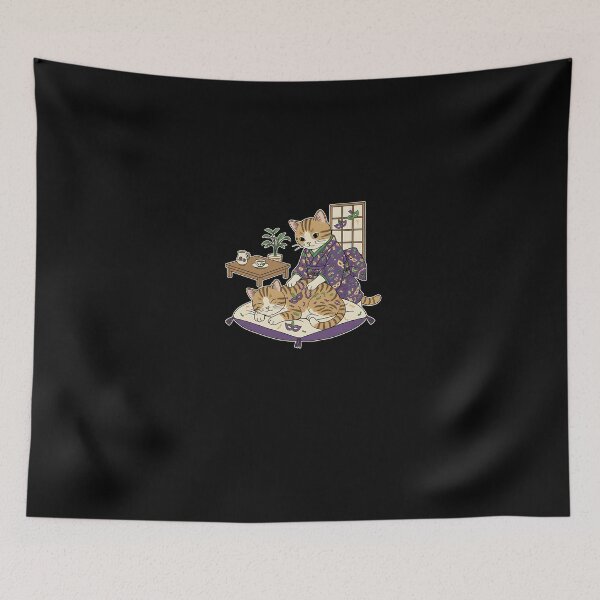Item preview, Mardi Gras Japanese Cat Massage – Festive Ukiyo-e designed and sold by Intomindfood.