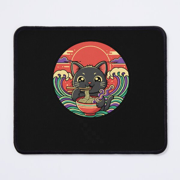 Item preview, Mardi Gras Japanese Ramen Cat Kawaii Wave designed and sold by Intomindfood.