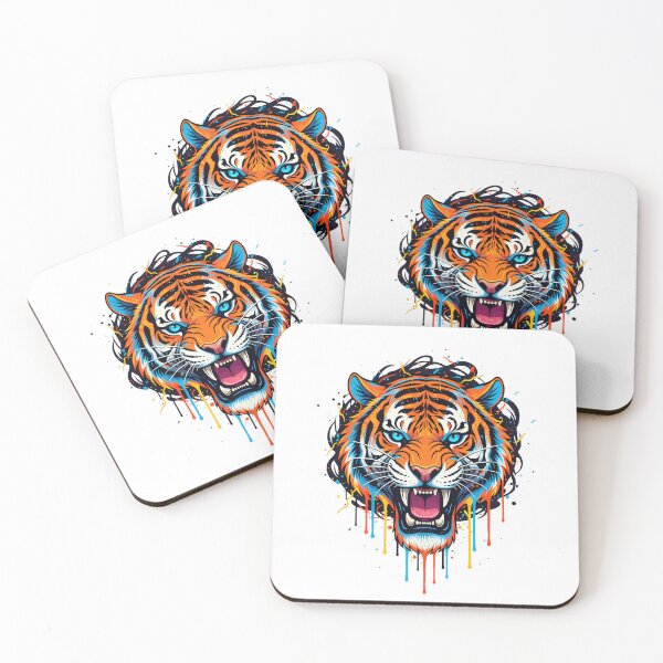 Item preview, Neon Tiger Roar Graffiti Art Design designed and sold by etuvibes.