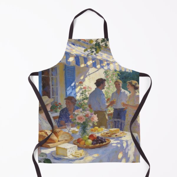 Item preview, Charming Garden Gathering Artwork, Lively Floral Backyard in Impressionism Style designed and sold by BlareBlare.