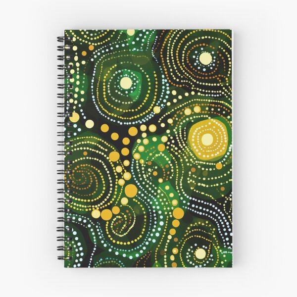 Item preview, Aboriginal Inspired Dot Art - Moss Green Circle Drops designed and sold by GrinGalore.