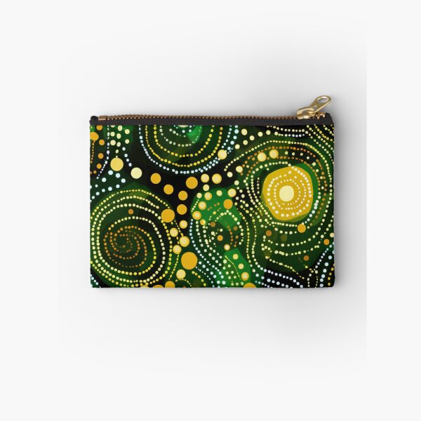 Item preview, Aboriginal Inspired Dot Art - Moss Green Circle Drops designed and sold by GrinGalore.