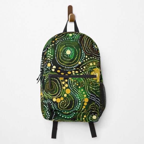 Item preview, Aboriginal Inspired Dot Art - Moss Green Circle Drops designed and sold by GrinGalore.